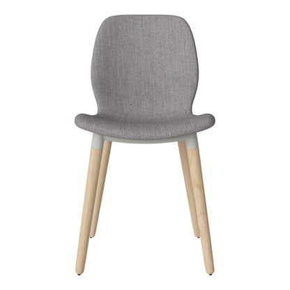 Chaise de salle à manger Seed - Rembourrée - Piètement en chêne huilé, pigmenté blanc