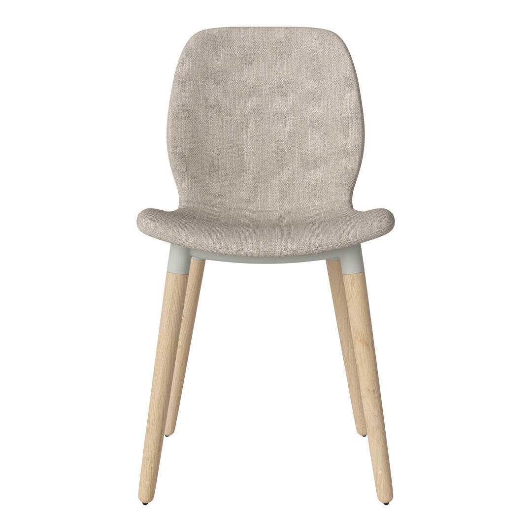 Chaise de salle à manger Seed - Rembourrée - Piètement en chêne huilé, pigmenté blanc