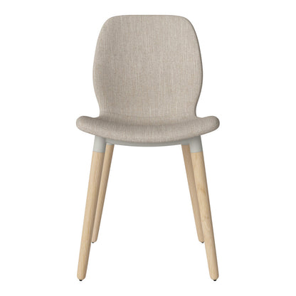 Chaise de salle à manger Seed - Rembourrée - Piètement en chêne huilé, pigmenté blanc
