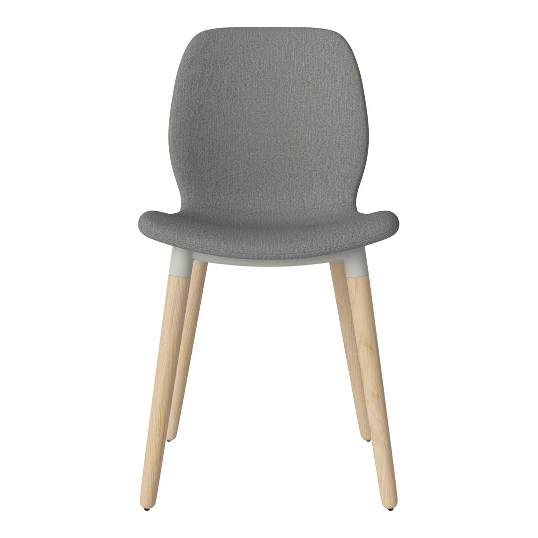 Chaise de salle à manger Seed - Rembourrée - Piètement en chêne huilé, pigmenté blanc