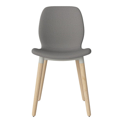 Chaise de salle à manger Seed - Rembourrée - Piètement en chêne huilé, pigmenté blanc