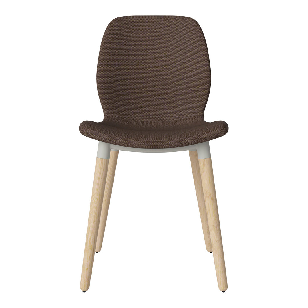 Chaise de salle à manger Seed - Rembourrée - Piètement en chêne huilé, pigmenté blanc