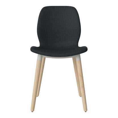 Chaise de salle à manger Seed - Rembourrée - Piètement en chêne huilé, pigmenté blanc