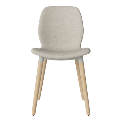 Chaise de salle à manger Seed - Rembourrée - Piètement en chêne huilé, pigmenté blanc