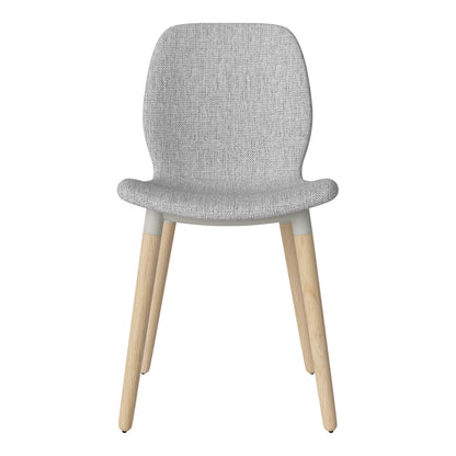Chaise de salle à manger Seed - Rembourrée - Piètement en chêne huilé, pigmenté blanc
