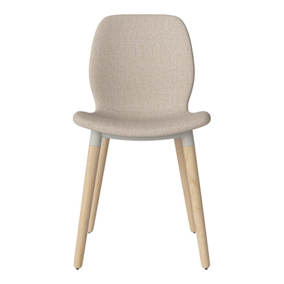 Chaise de salle à manger Seed - Rembourrée - Piètement en chêne huilé, pigmenté blanc