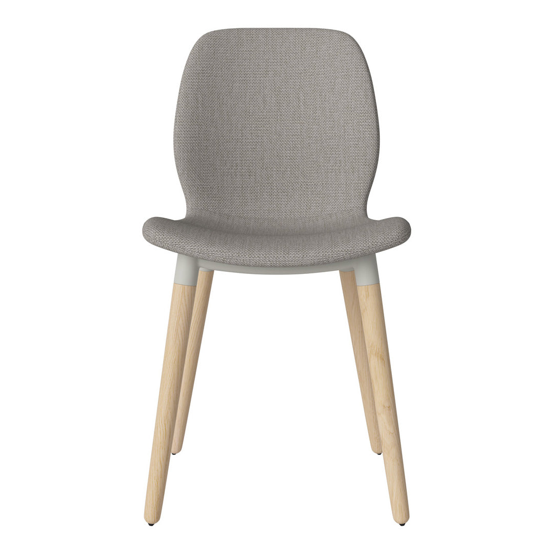 Chaise de salle à manger Seed - Rembourrée - Piètement en chêne huilé, pigmenté blanc