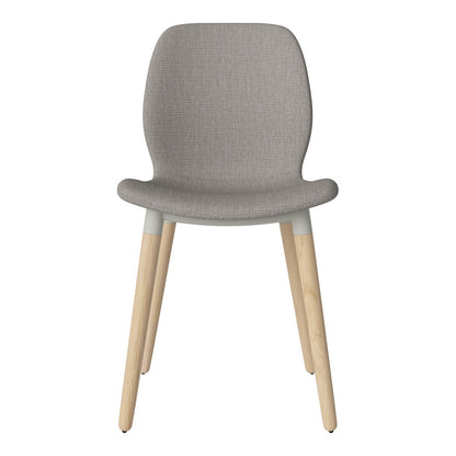 Chaise de salle à manger Seed - Rembourrée - Piètement en chêne huilé, pigmenté blanc