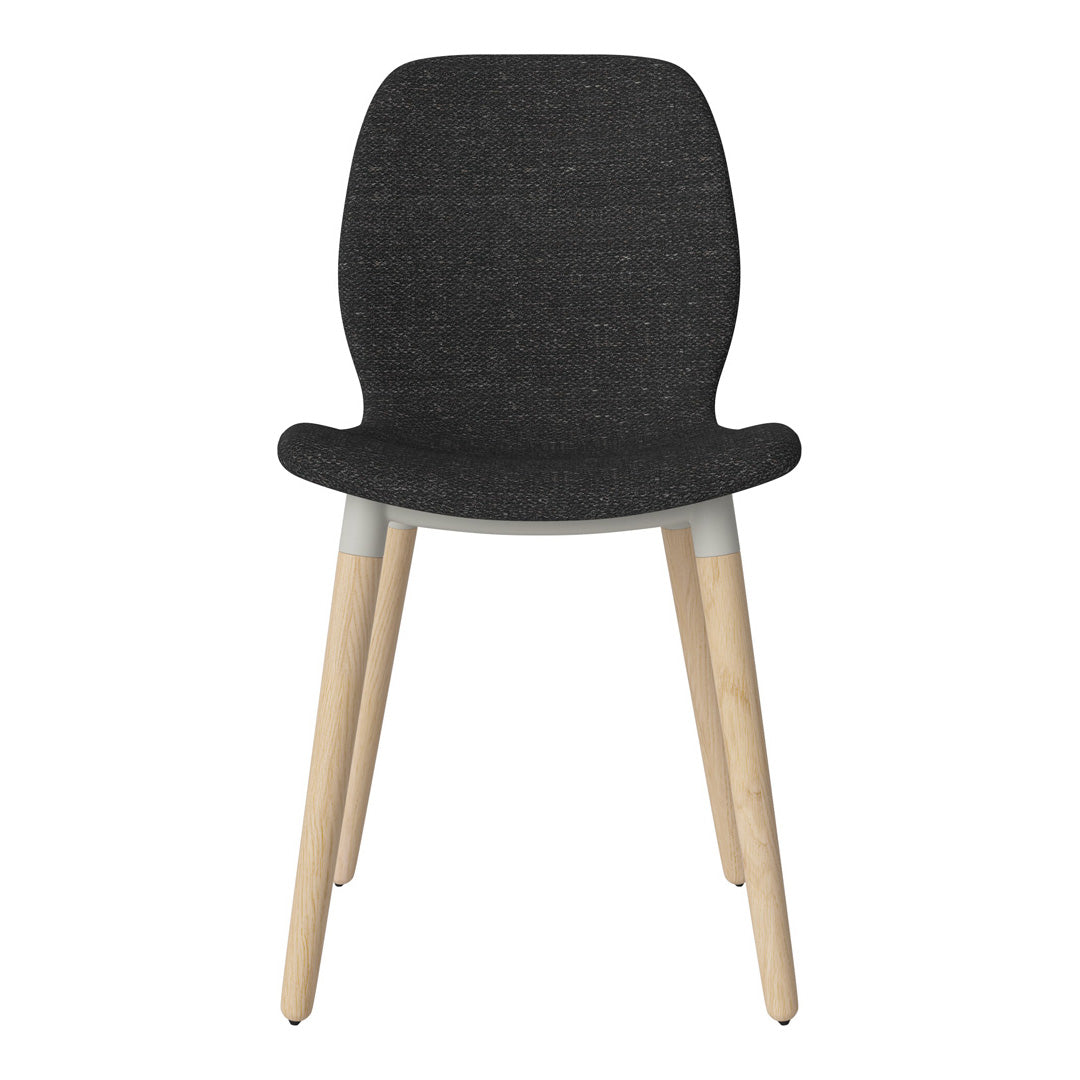 Chaise de salle à manger Seed - Rembourrée - Piètement en chêne huilé, pigmenté blanc