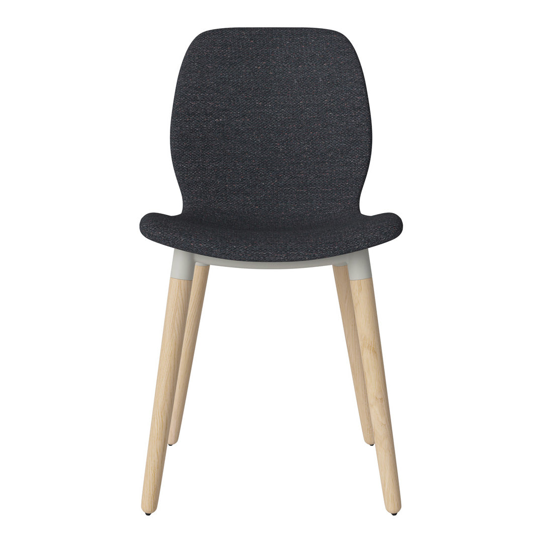 Chaise de salle à manger Seed - Rembourrée - Piètement en chêne huilé, pigmenté blanc