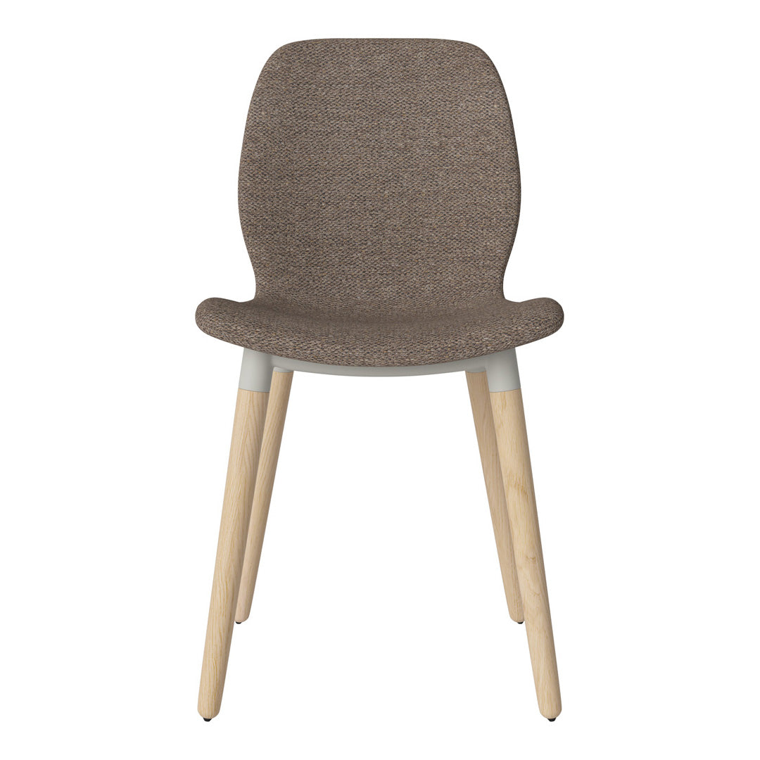 Chaise de salle à manger Seed - Rembourrée - Piètement en chêne huilé, pigmenté blanc