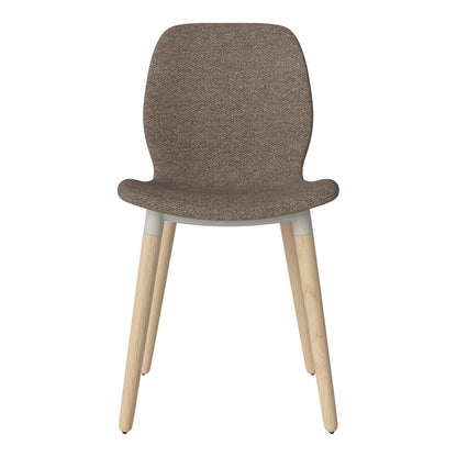 Chaise de salle à manger Seed - Rembourrée - Piètement en chêne huilé, pigmenté blanc