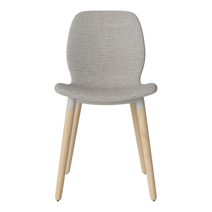 Chaise de salle à manger Seed - Rembourrée - Piètement en chêne huilé, pigmenté blanc