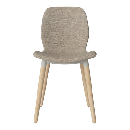 Chaise de salle à manger Seed - Rembourrée - Piètement en chêne huilé, pigmenté blanc