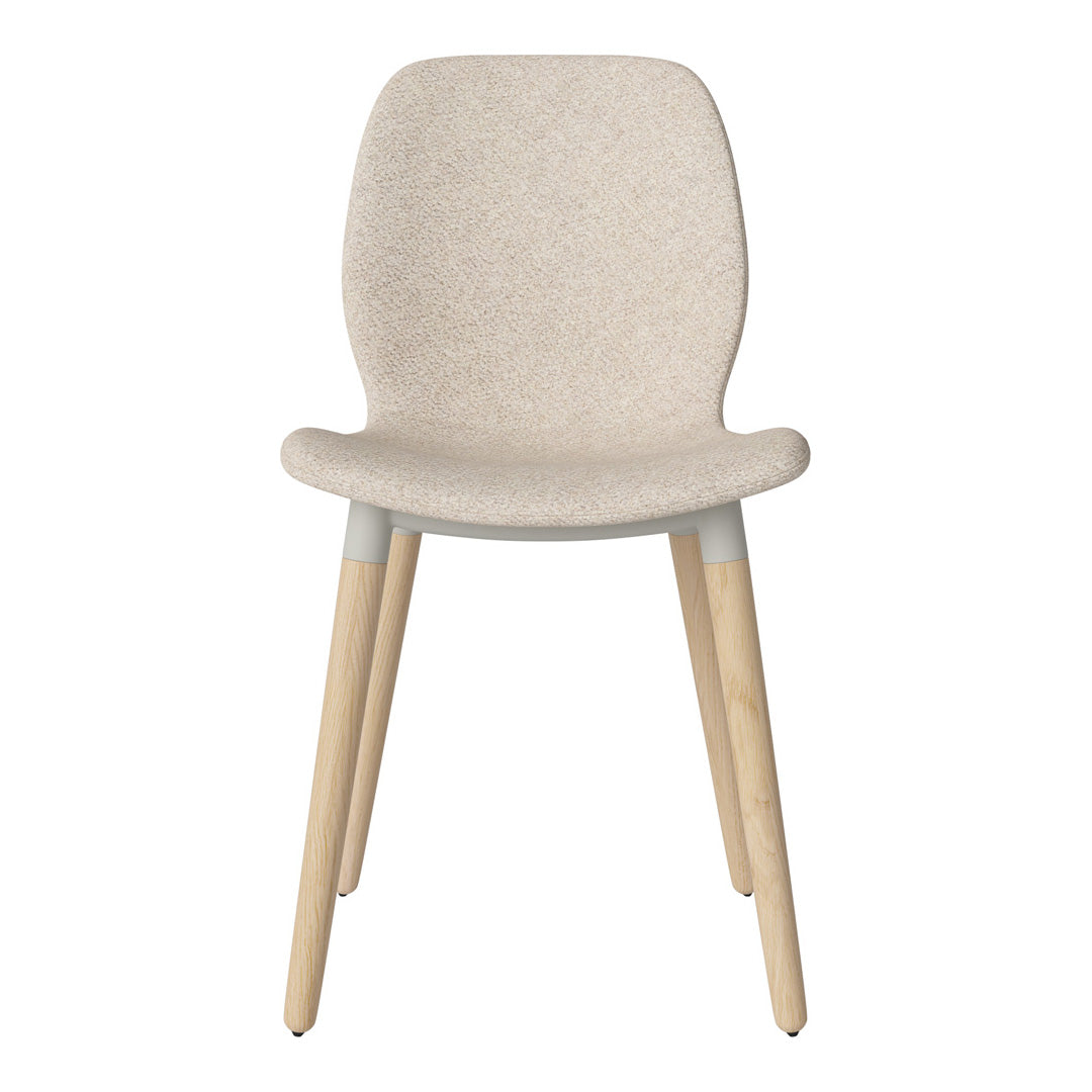 Chaise de salle à manger Seed - Rembourrée - Piètement en chêne huilé, pigmenté blanc