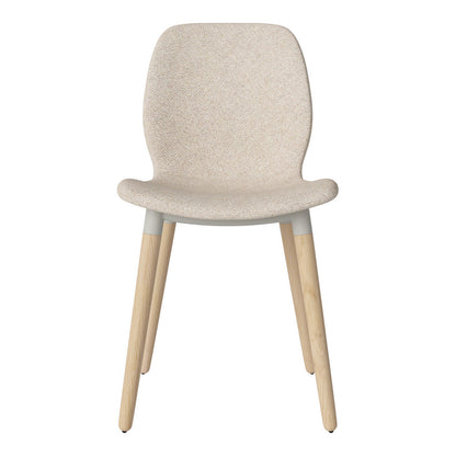 Chaise de salle à manger Seed - Rembourrée - Piètement en chêne huilé, pigmenté blanc