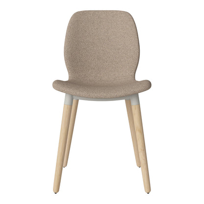 Chaise de salle à manger Seed - Rembourrée - Piètement en chêne huilé, pigmenté blanc