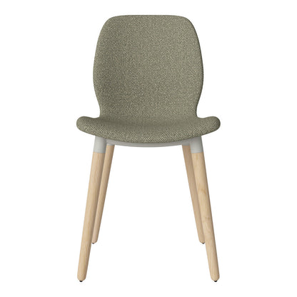 Chaise de salle à manger Seed - Rembourrée - Piètement en chêne huilé, pigmenté blanc
