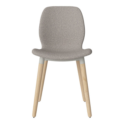Chaise de salle à manger Seed - Rembourrée - Piètement en chêne huilé, pigmenté blanc