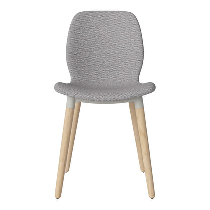 Chaise de salle à manger Seed - Rembourrée - Piètement en chêne huilé, pigmenté blanc
