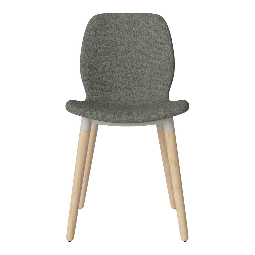 Chaise de salle à manger Seed - Rembourrée - Piètement en chêne huilé, pigmenté blanc