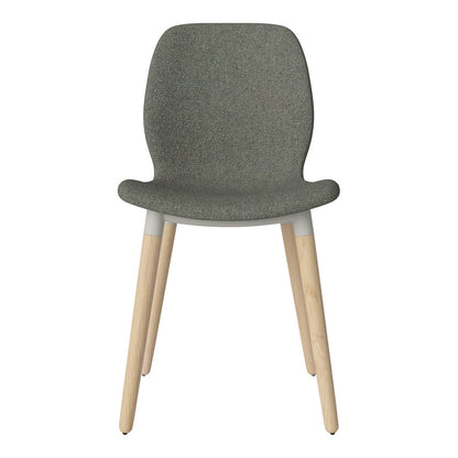 Chaise de salle à manger Seed - Rembourrée - Piètement en chêne huilé, pigmenté blanc