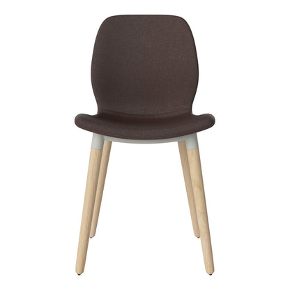 Chaise de salle à manger Seed - Rembourrée - Piètement en chêne huilé, pigmenté blanc