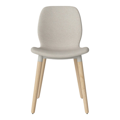 Chaise de salle à manger Seed - Rembourrée - Piètement en chêne huilé, pigmenté blanc