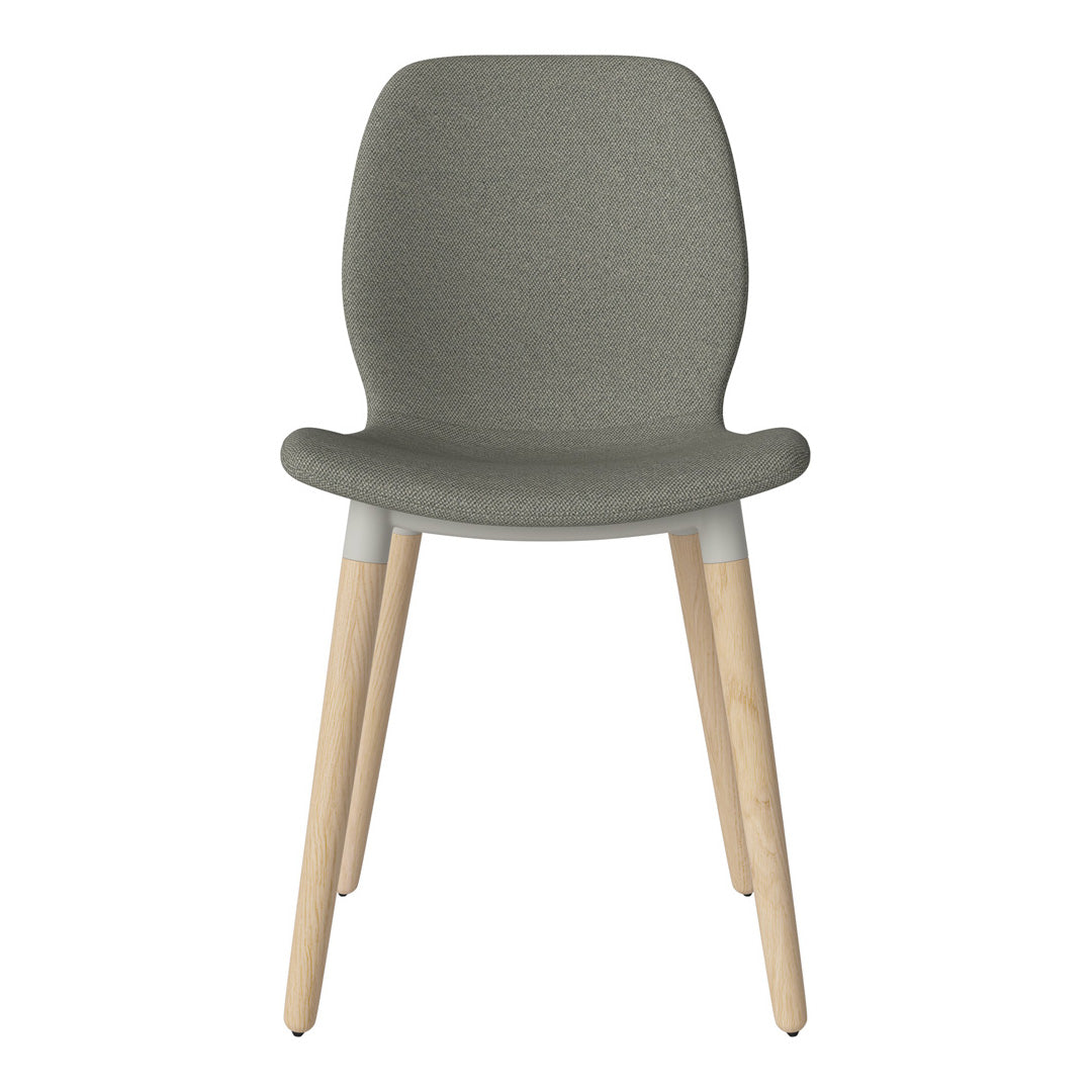 Chaise de salle à manger Seed - Rembourrée - Piètement en chêne huilé, pigmenté blanc