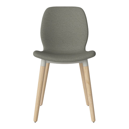 Chaise de salle à manger Seed - Rembourrée - Piètement en chêne huilé, pigmenté blanc