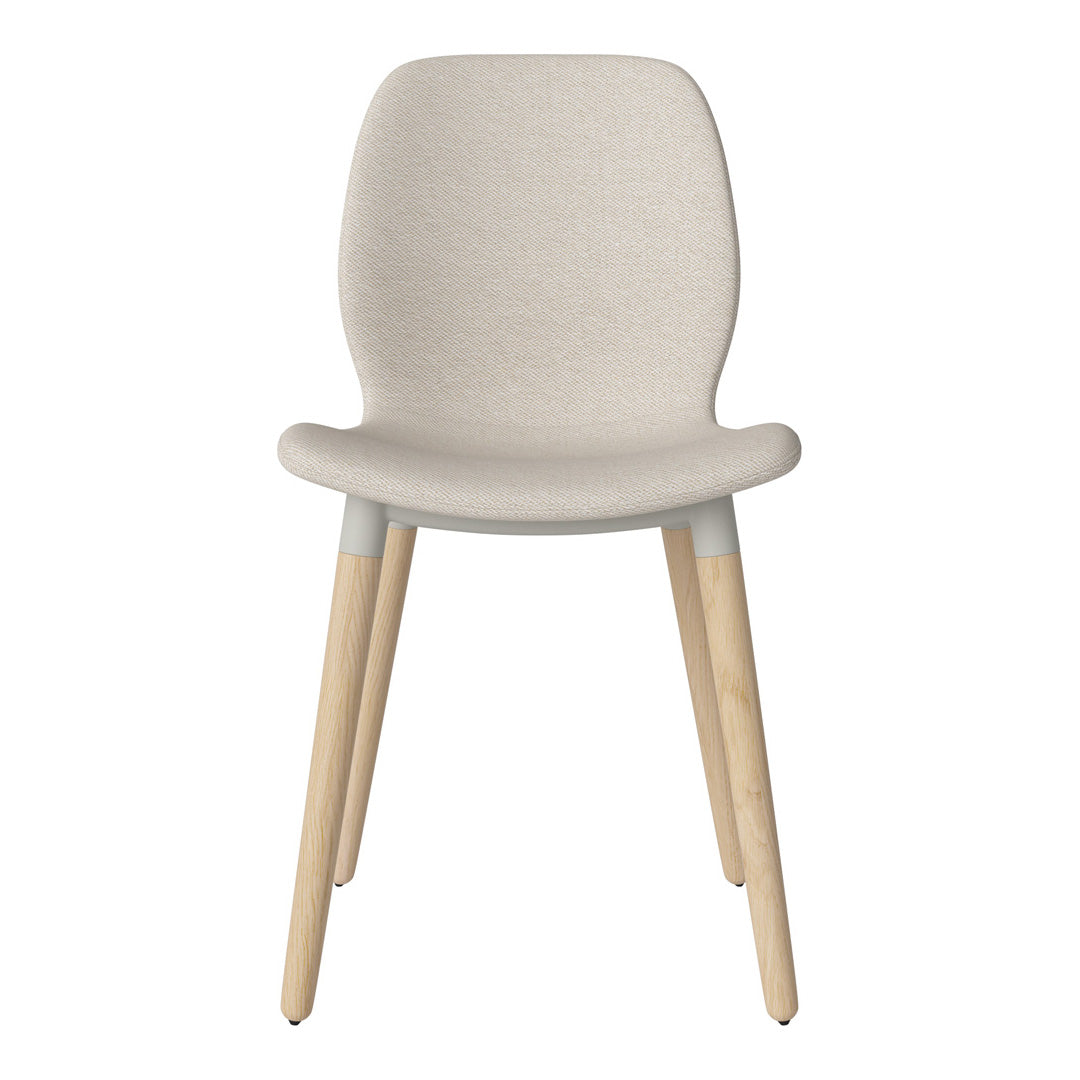 Chaise de salle à manger Seed - Rembourrée - Piètement en chêne huilé, pigmenté blanc