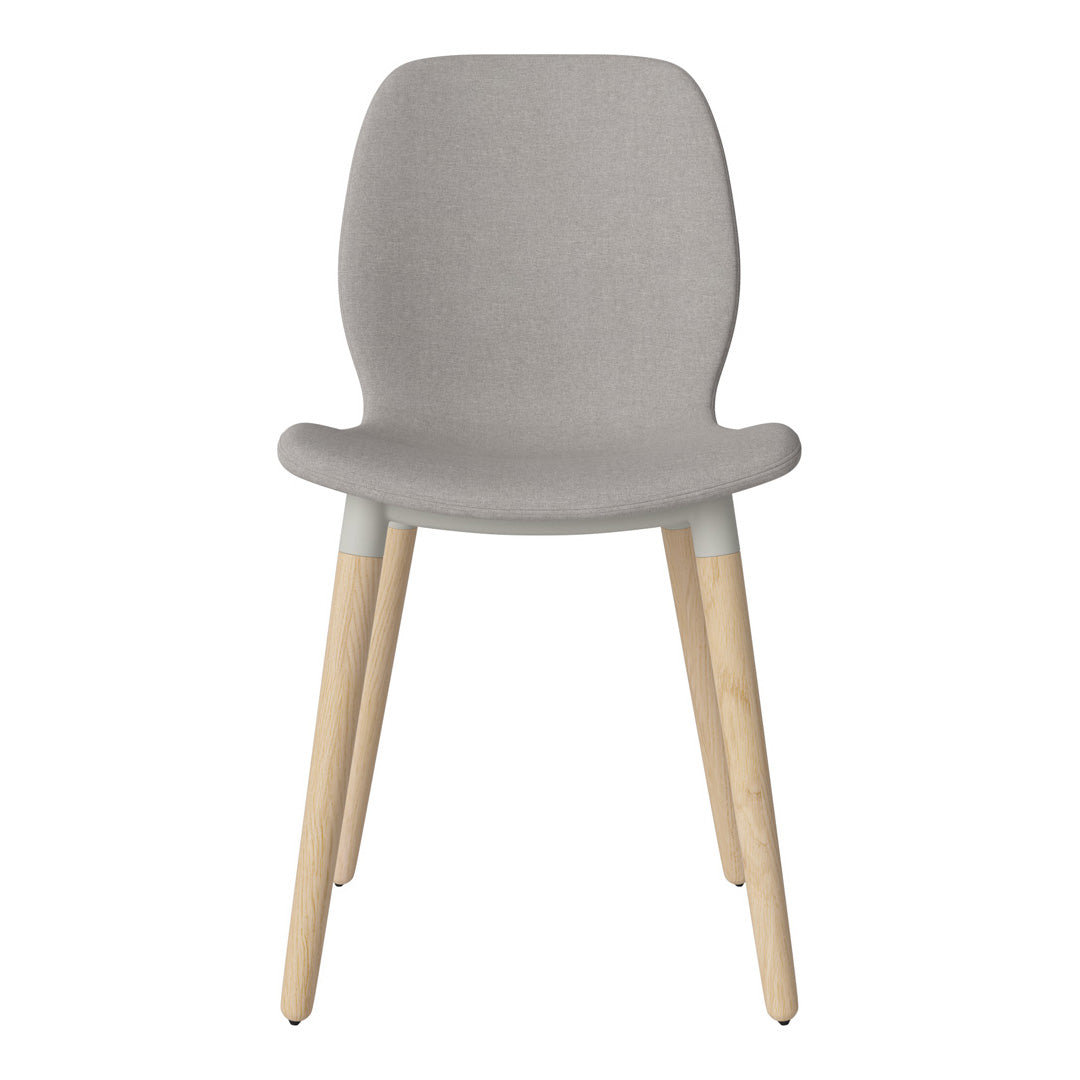 Chaise de salle à manger Seed - Rembourrée - Piètement en chêne huilé, pigmenté blanc