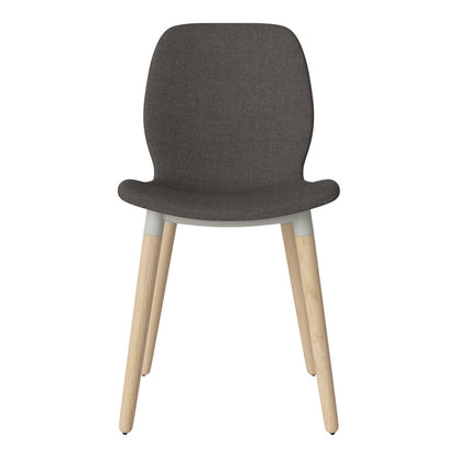Chaise de salle à manger Seed - Rembourrée - Piètement en chêne huilé, pigmenté blanc