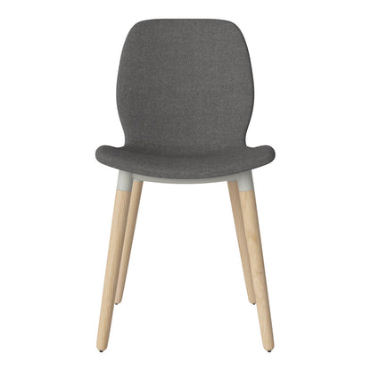 Chaise de salle à manger Seed - Rembourrée - Piètement en chêne huilé, pigmenté blanc