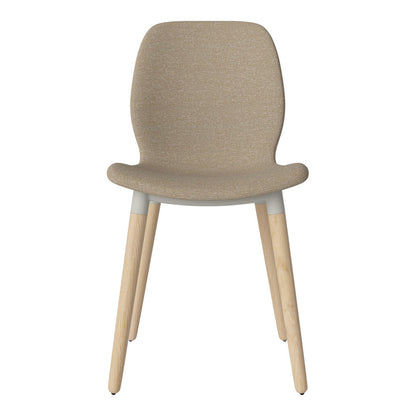 Chaise de salle à manger Seed - Rembourrée - Piètement en chêne huilé, pigmenté blanc