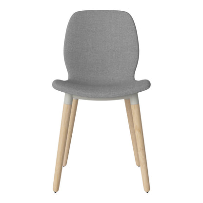 Chaise de salle à manger Seed - Rembourrée - Piètement en chêne huilé, pigmenté blanc