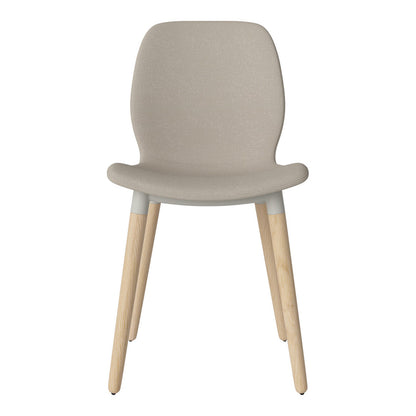 Chaise de salle à manger Seed - Rembourrée - Piètement en chêne huilé, pigmenté blanc