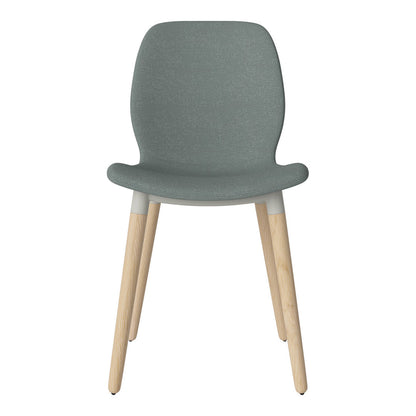 Chaise de salle à manger Seed - Rembourrée - Piètement en chêne huilé, pigmenté blanc
