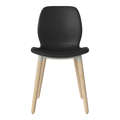 Chaise de salle à manger Seed - Rembourrée - Piètement en chêne huilé, pigmenté blanc