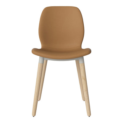 Chaise de salle à manger Seed - Rembourrée - Piètement en chêne huilé, pigmenté blanc