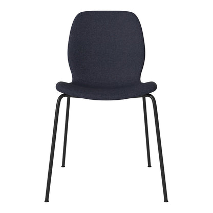 Chaise de salle à manger Seed - Rembourrée - Base en acier, laquée noire