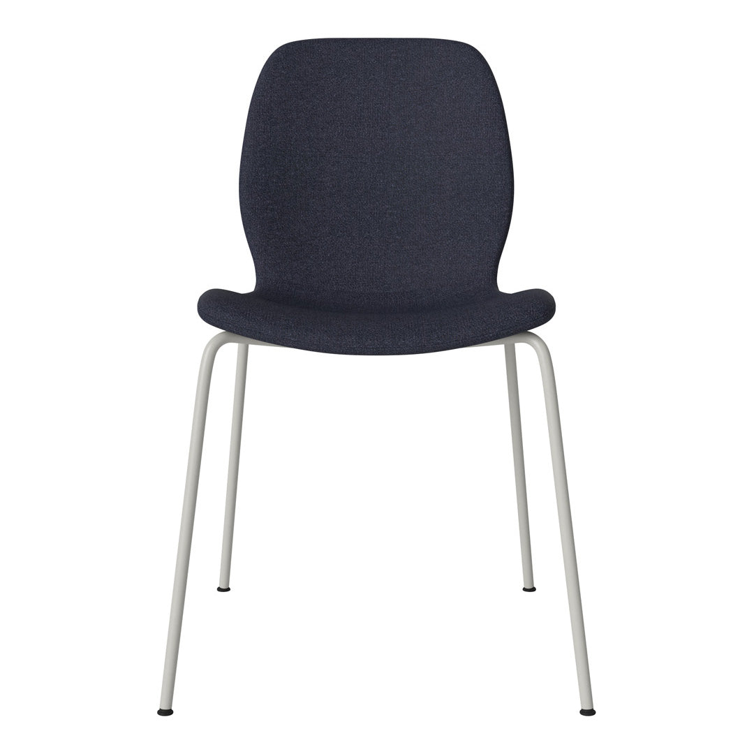 Chaise de salle à manger Seed - Rembourrée - Base en acier, laquée gris