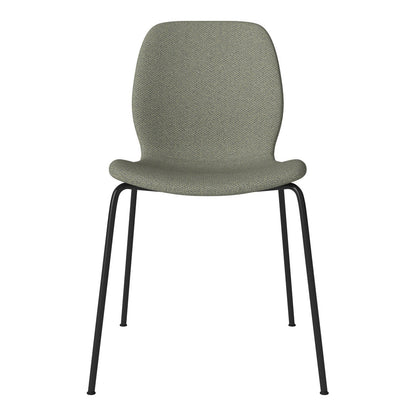 Chaise de salle à manger Seed - Rembourrée - Base en acier, laquée noire