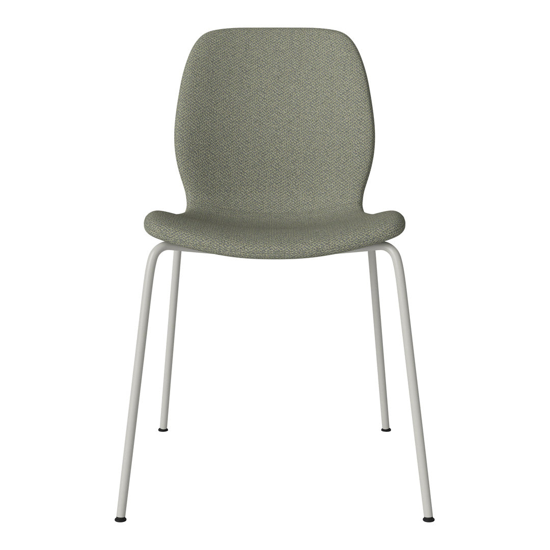 Chaise de salle à manger Seed - Rembourrée - Base en acier, laquée gris