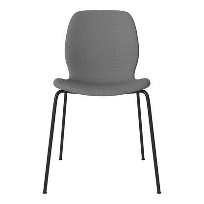 Chaise de salle à manger Seed - Rembourrée - Base en acier, laquée noire