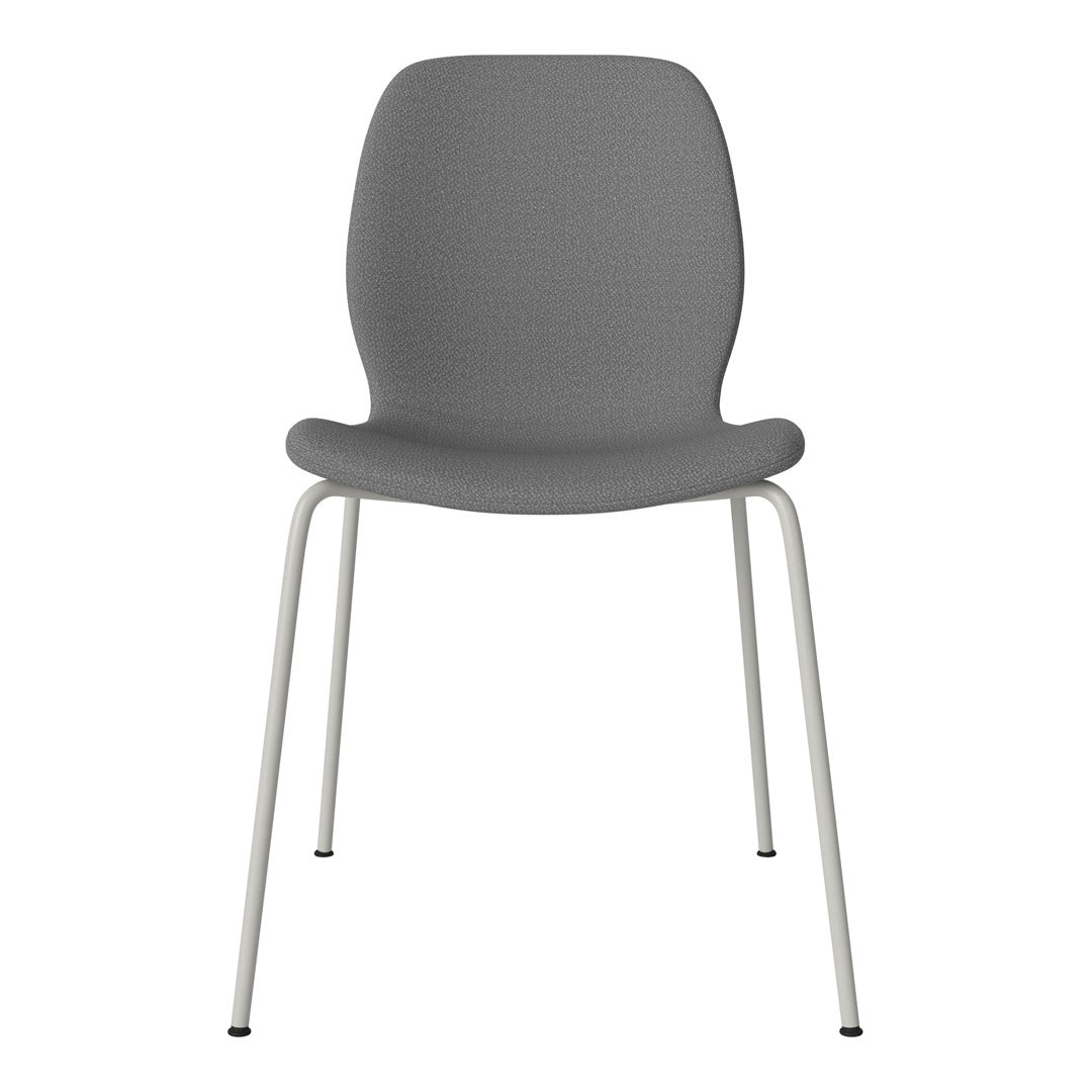 Chaise de salle à manger Seed - Rembourrée - Base en acier, laquée gris