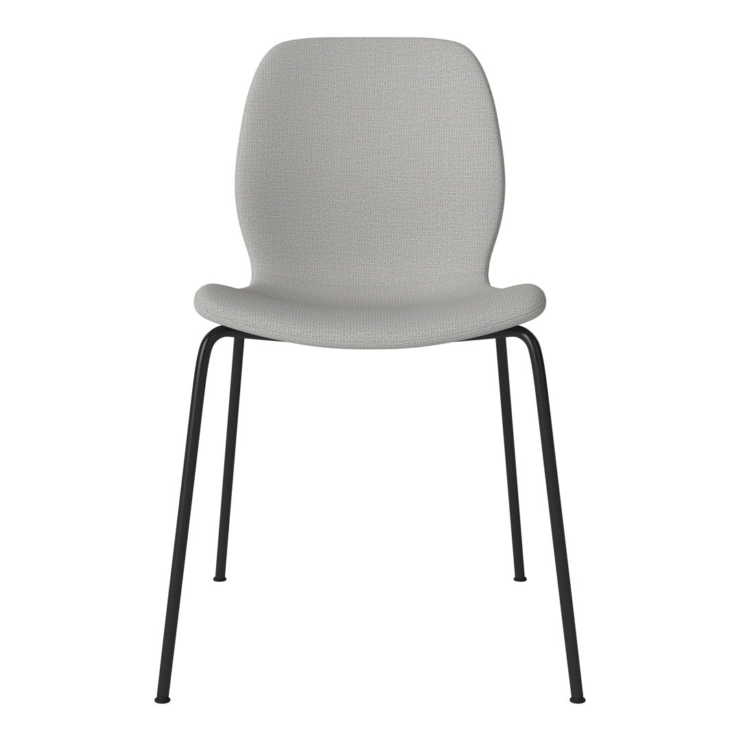 Chaise de salle à manger Seed - Rembourrée - Base en acier, laquée noire