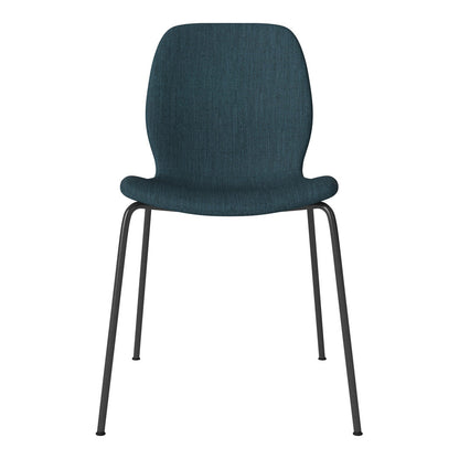 Chaise de salle à manger Seed - Rembourrée - Base en acier, laquée noire