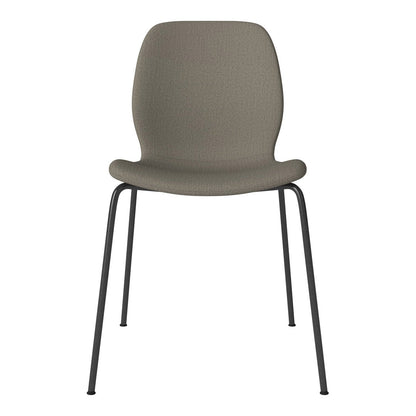 Chaise de salle à manger Seed - Rembourrée - Base en acier, laquée noire