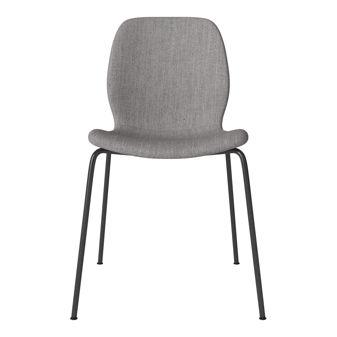 Chaise de salle à manger Seed - Rembourrée - Base en acier, laquée noire